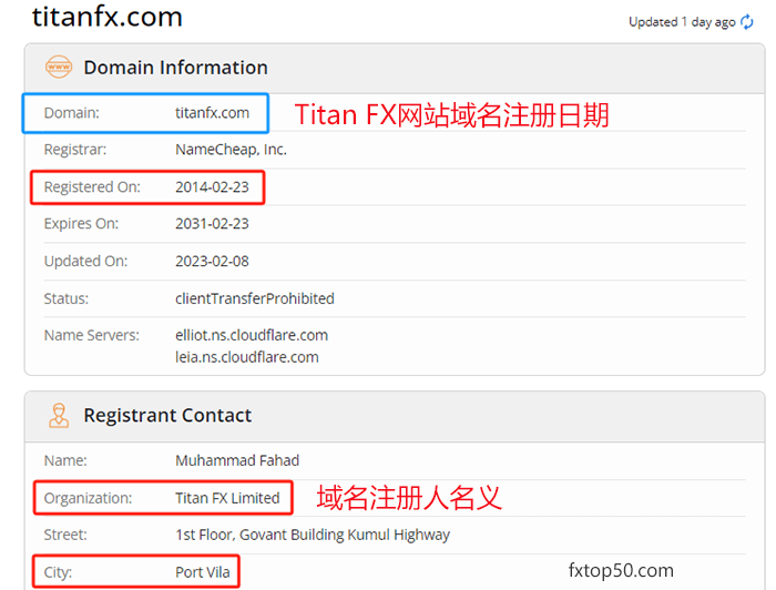 Titan FX网站域名