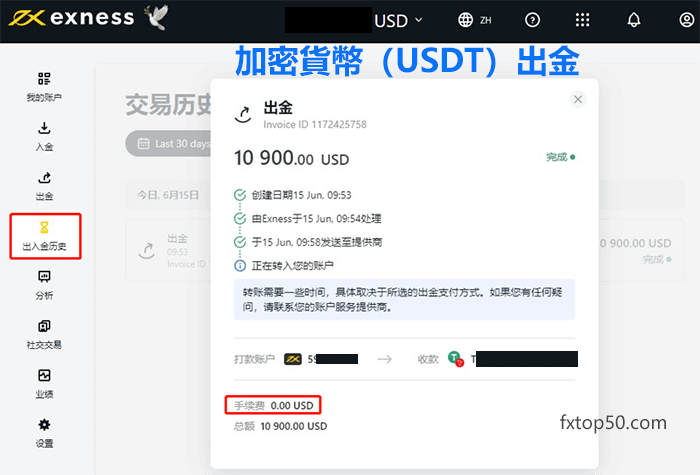 Exness USDT出金